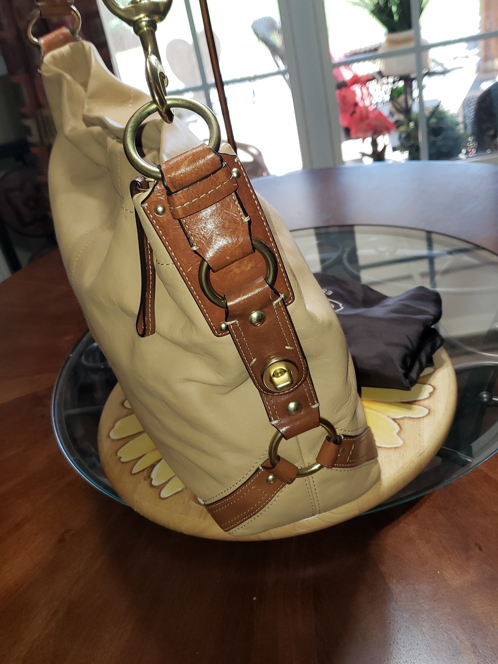 💘🖤💘 COACH 10616 CARLY LIMITED EDITION NAPPA LEATHER VINTAGE HOBO TAN BAG - Picture 2 of 11